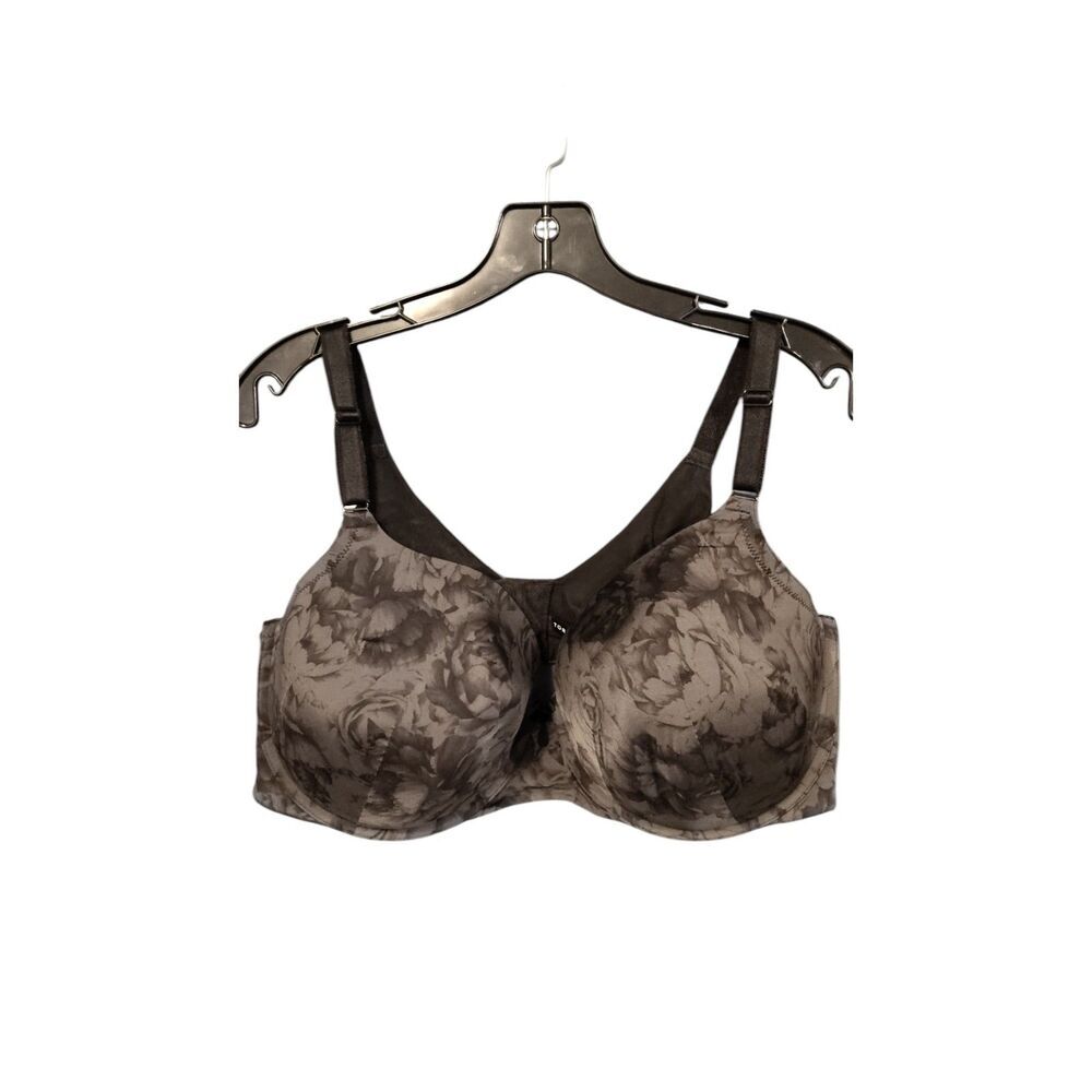 Torrid Curve Underwire Charcoal Floral Design Bra 46DD